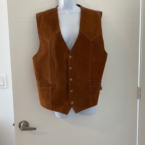 Mens leather vintage vest